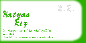 matyas riz business card